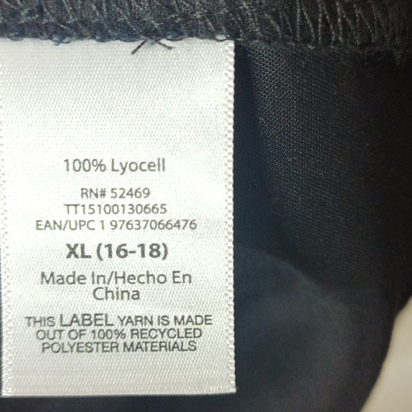 TIME AND TRU LONG SLEEVE MIDI SHIRT DRESS IN BLACK SIZE XL 16-18 - Picture 7 of 7